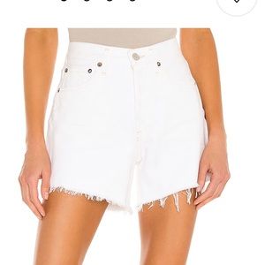 AGOLDE Parker Long Shorts in Panna Cotta